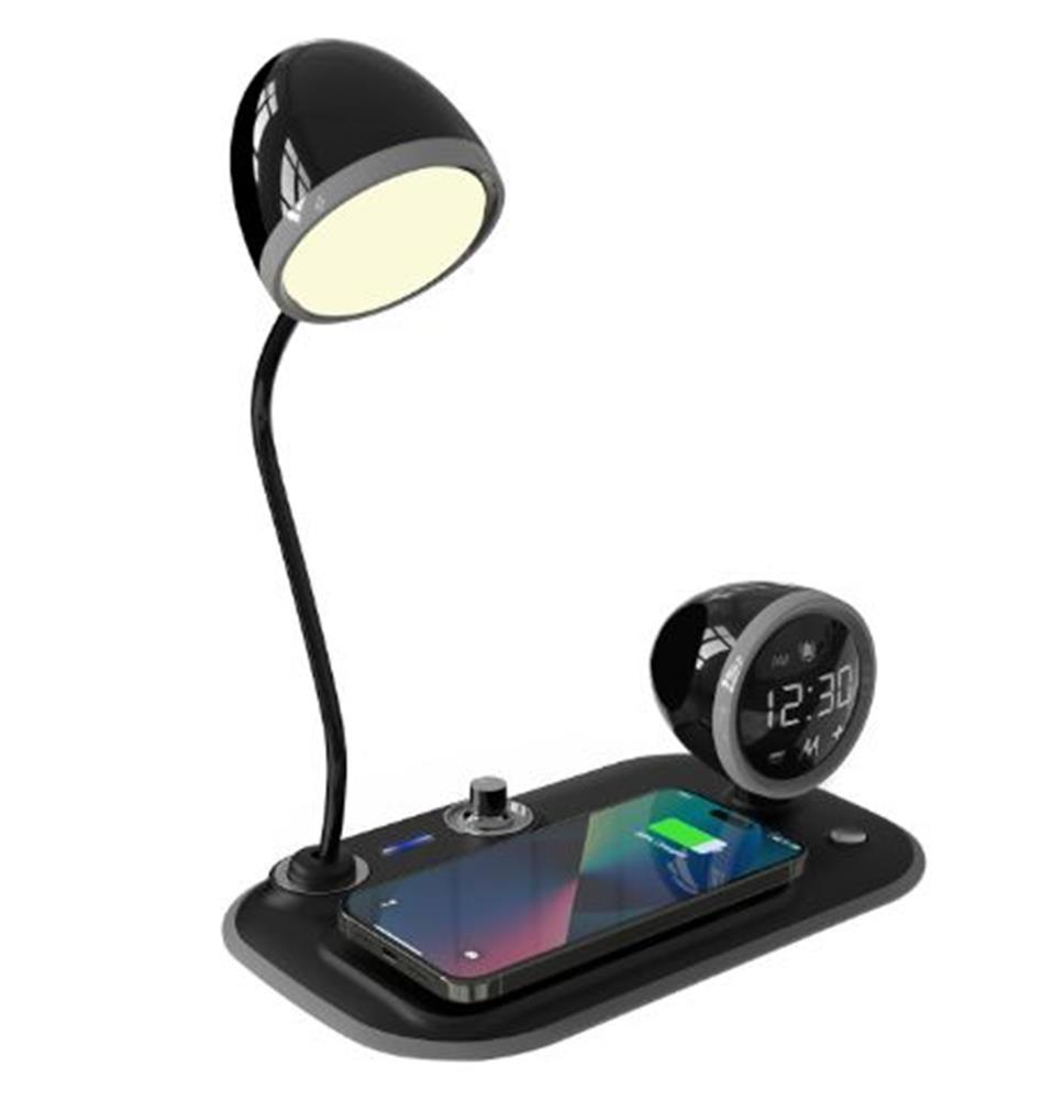 S-link SL-CW21 Siyah Telefon Uyumlu Fast Şarj 15W Ayarlanabilir Led Işıklı  Masa Lambası