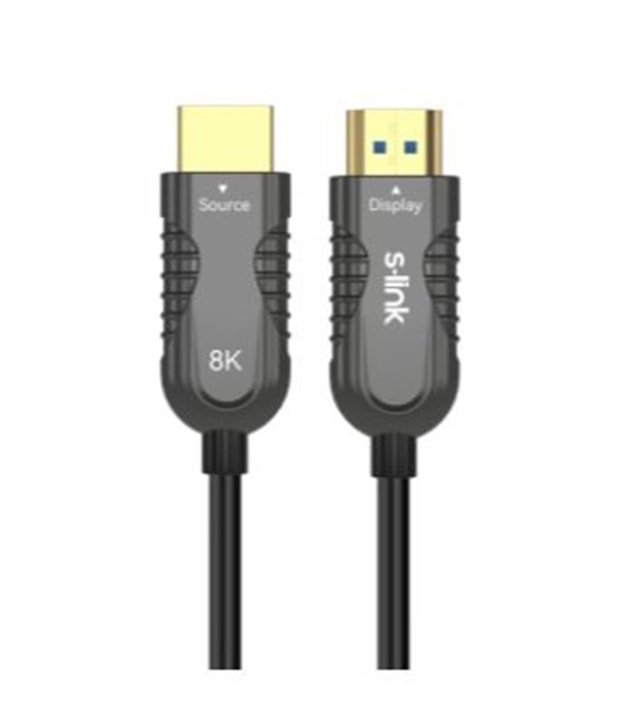 S-link SL-HM8K060 HDMI TO HDMI 60m v2.1 8K60 HZ 4K 120HZ Fiber Kablo