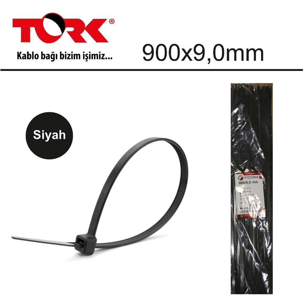 Tork TRK-900-9,0mm Siyah 100lü Kablo Bağı