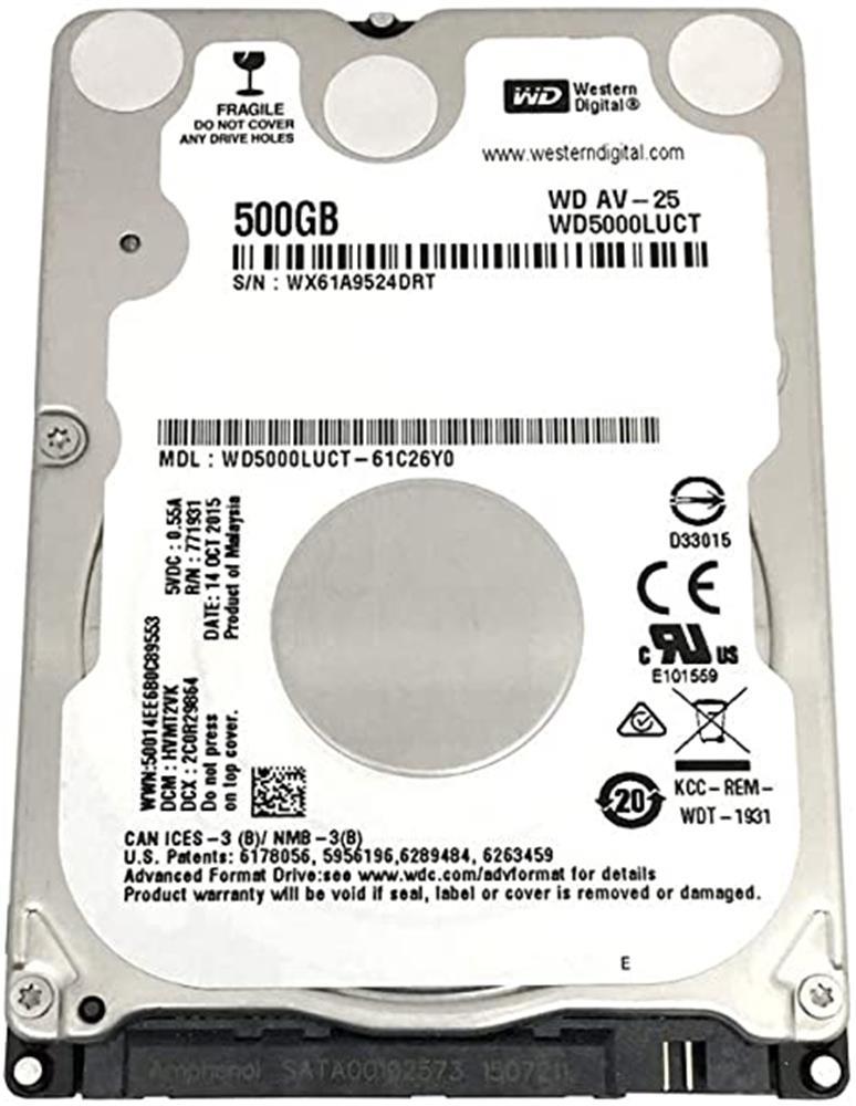 Wd 500Gb WD5000LUCT Sata3 5400Rpm 8MB 2.5