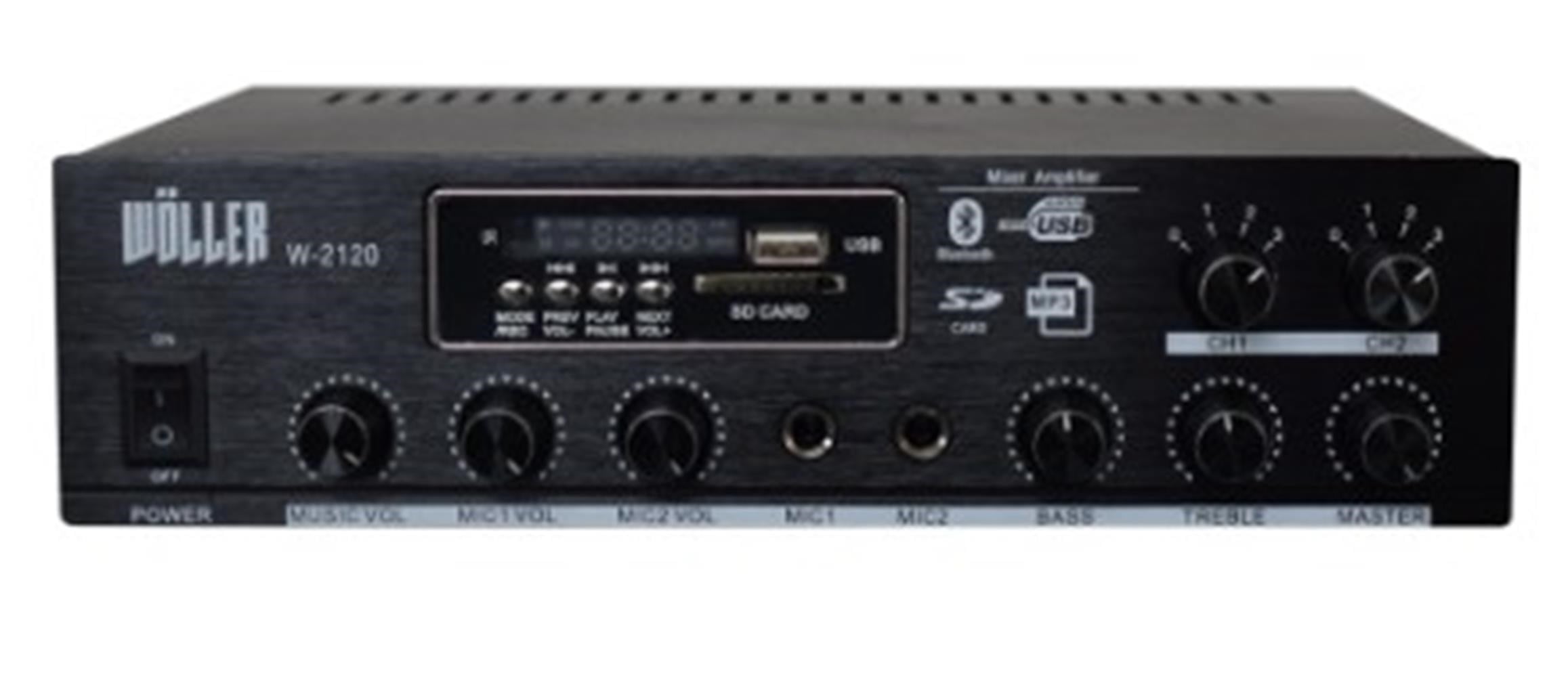 Wöller W-2120 Hat Trafolu 2 Bölge 100W Mikser Amplifikatör