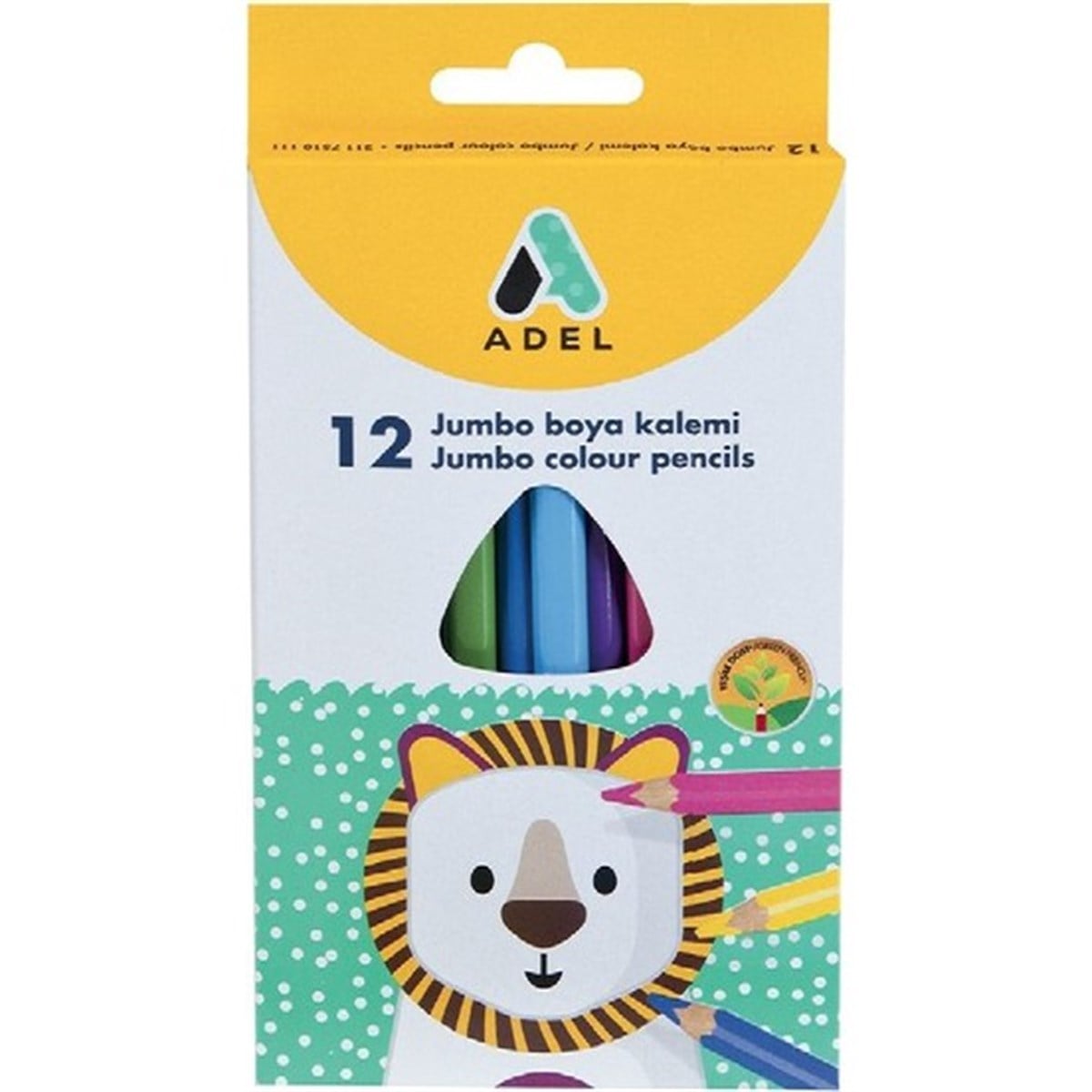 Adel 2119510001 Jumbo Hexa Boya Kalemi 12 Renk Tam Boy 