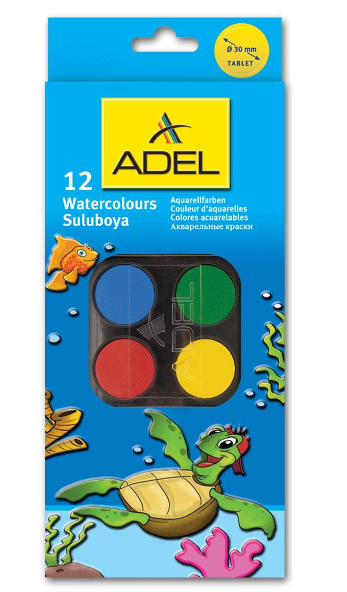 Adel 2290932001 Suluboya 12 Renk Büyük Boy 932 30Mm