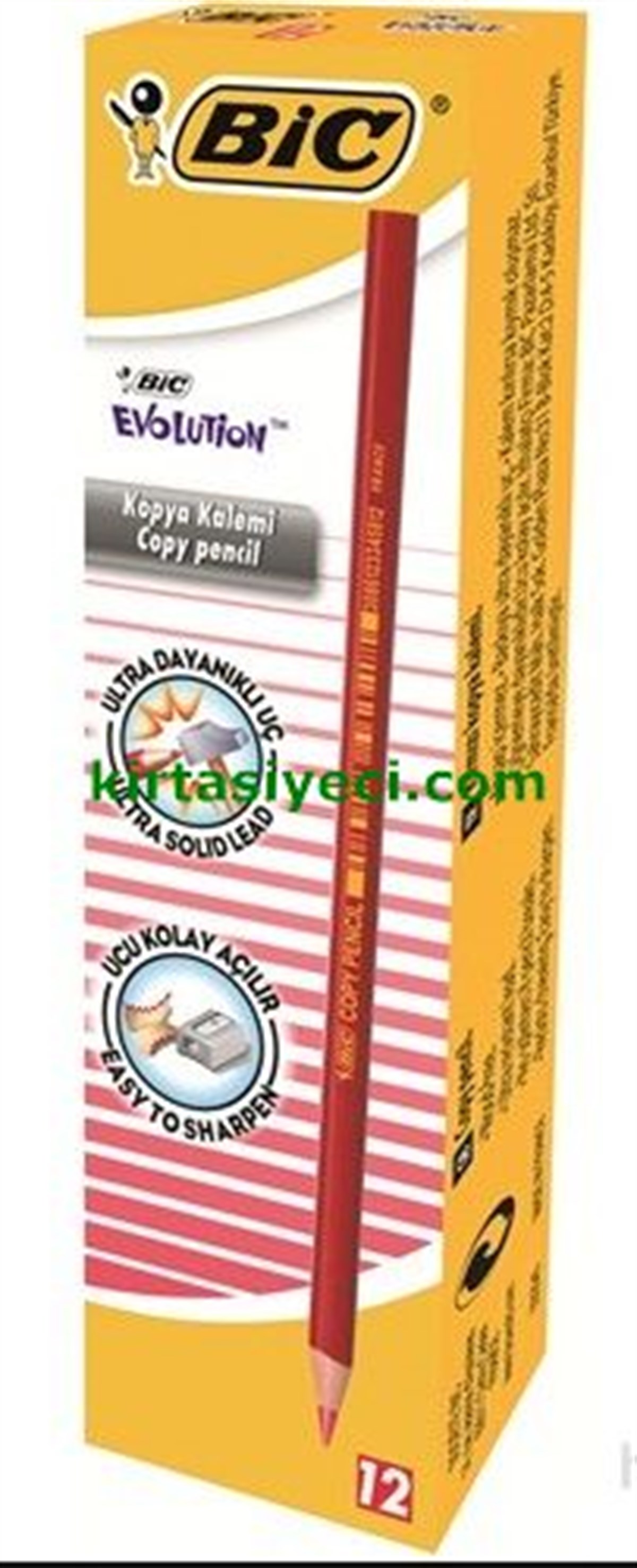 Bic 9213691 Evolution Kirmizi Kopya Kalemi 12Li Kutu 