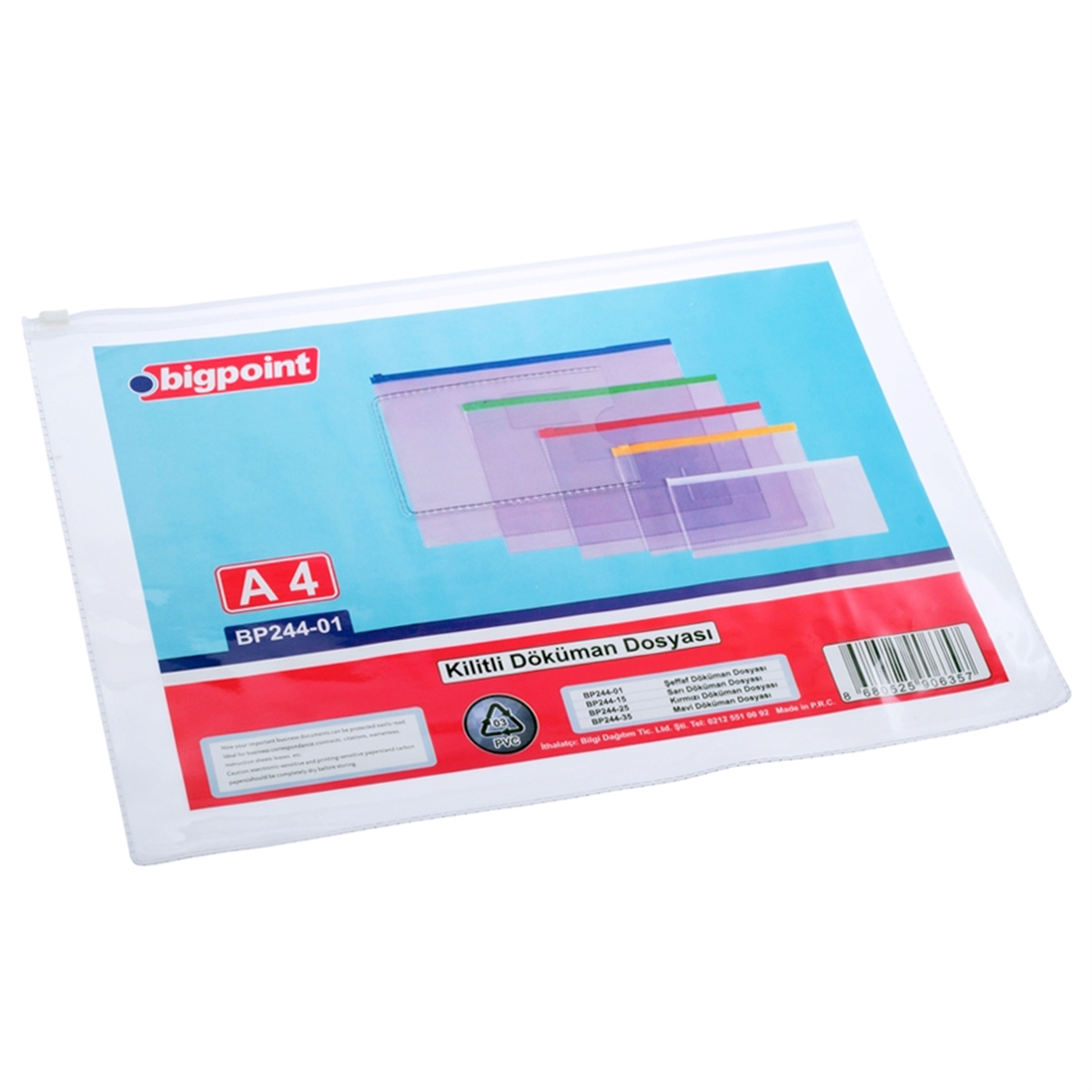 Bigpoint Bp244-01 Kilitli Döküman Dosyası A4 Pvc Beyaz