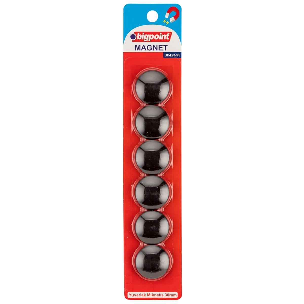 Bigpoint Bp423-95 Magnet 30mm (Mıknatıs) Siyah 6'lı Blister