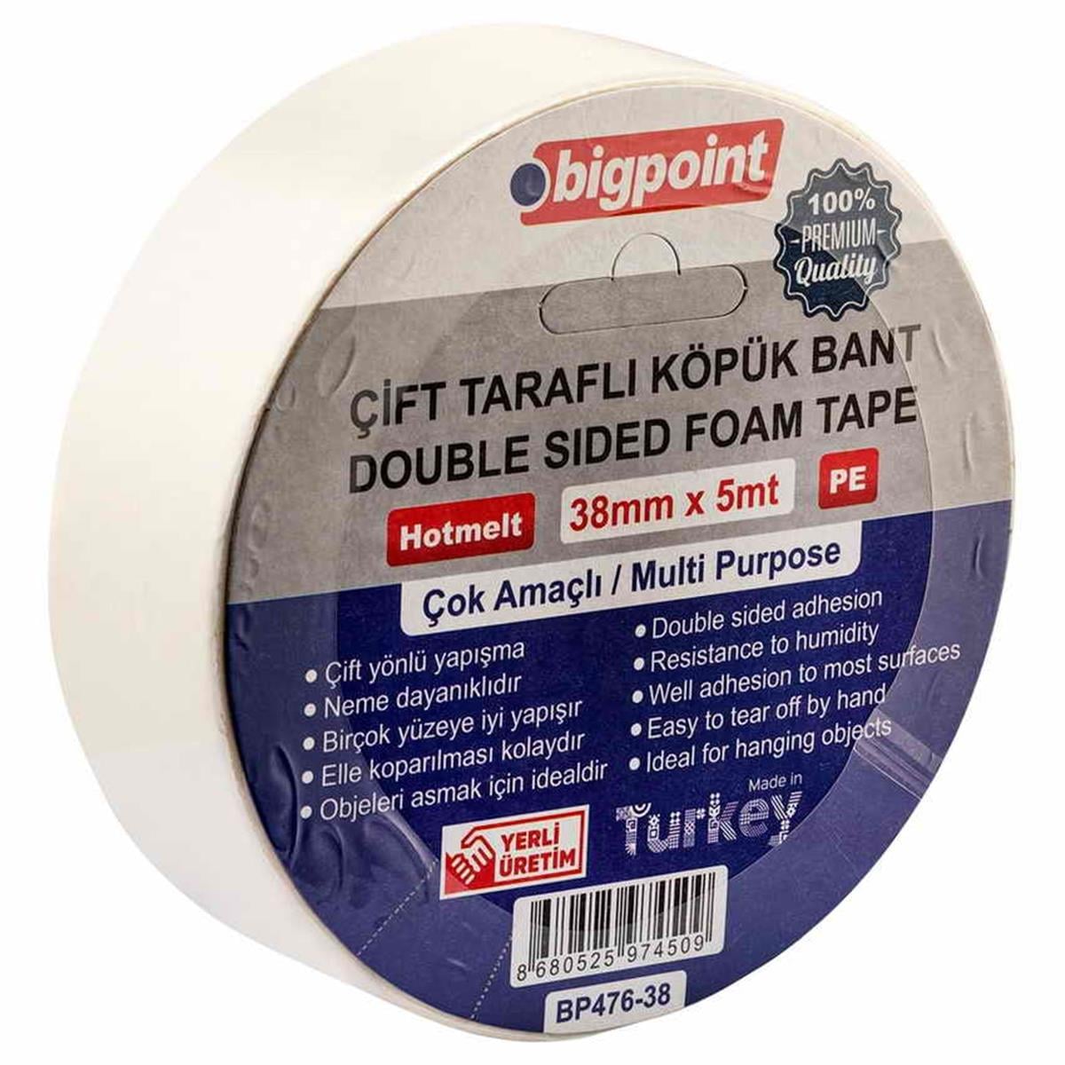 Bigpoint Bp476-38 Çift Tarafli Köpük Bant 38Mmx5M