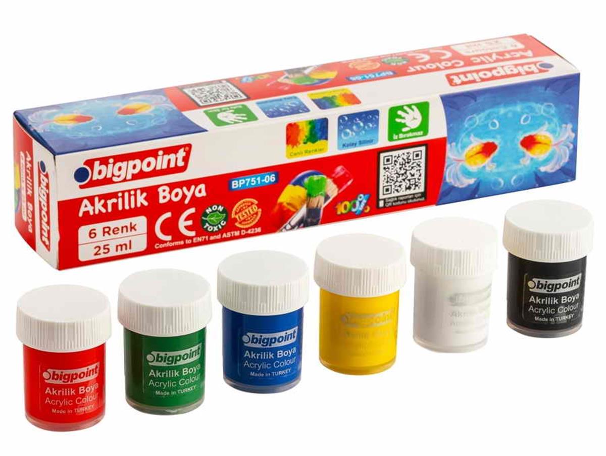 Bigpoint BP751-06 Akrilik Boya 6 Renk x 25 ml
