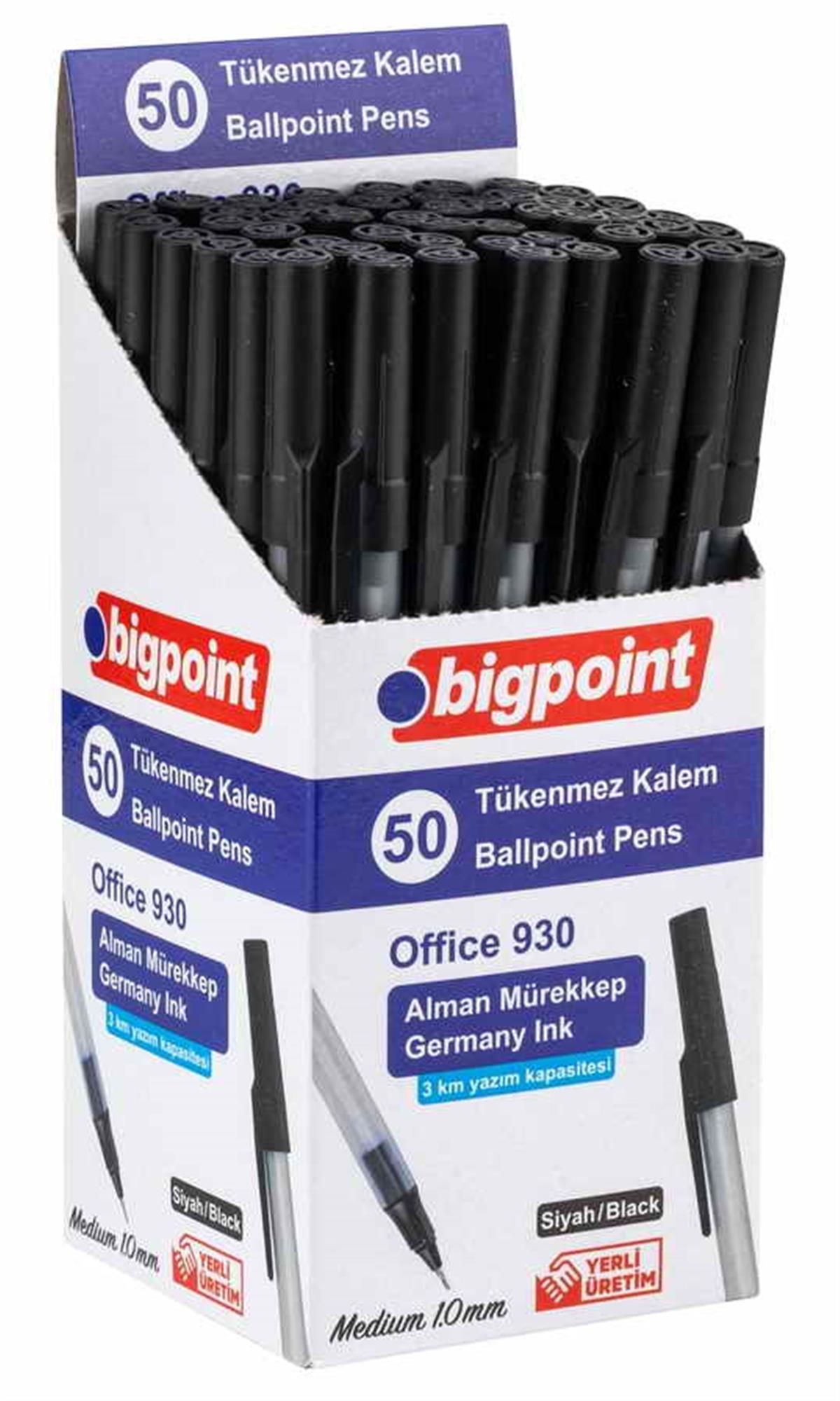 Bigpoint BP930-95 Tükenmez Kalem Office 1.0mm Siyah 50 Li Paket
