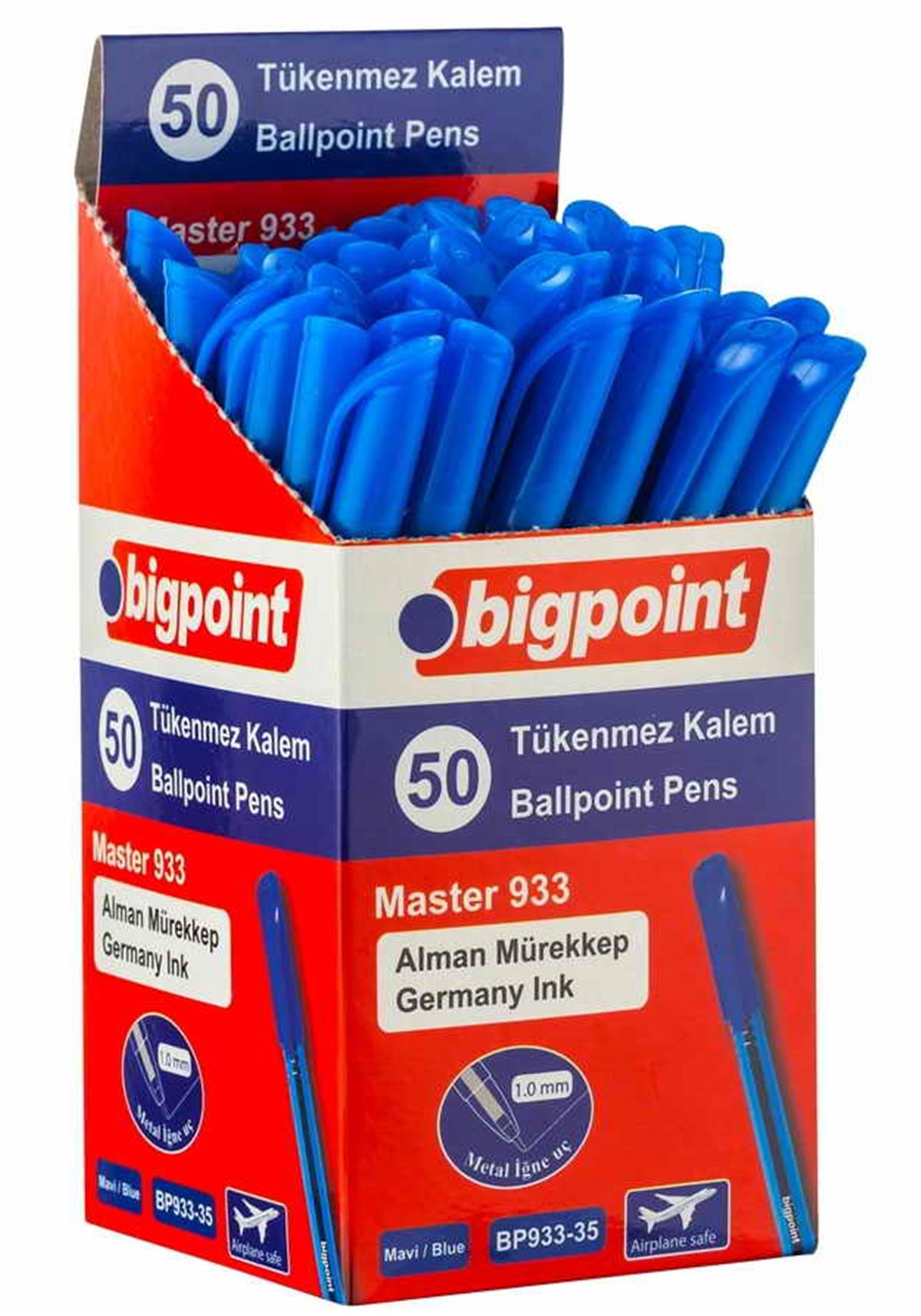 Bigpoint BP933-35 Tükenmez Kalem Master 1.0mm Mavi Adet