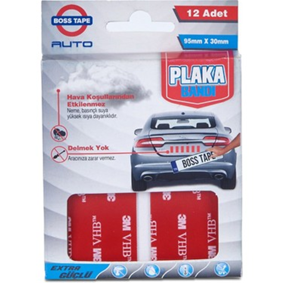 Boss Tape Montaj Bandı Plaka 95X30 Mm Bt-09001