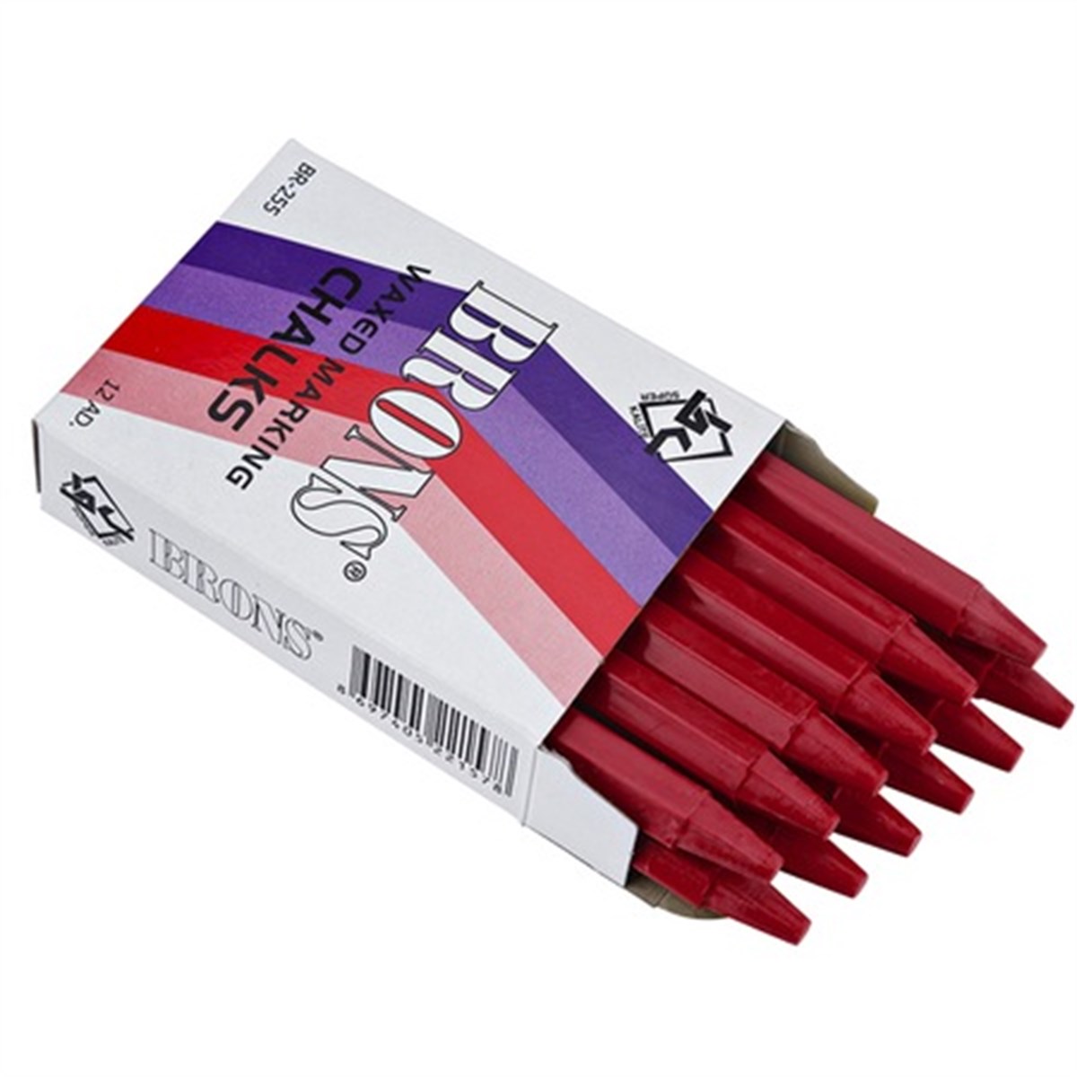 Brons Br-255 Yagli Tebesir Kirmizi 12Li Paket