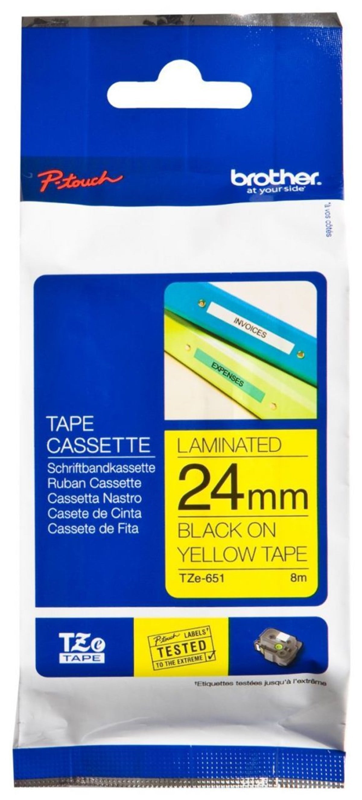 Brother 24Tze651 Tz-Tape 24Mm Sari Üzerine Siyah
