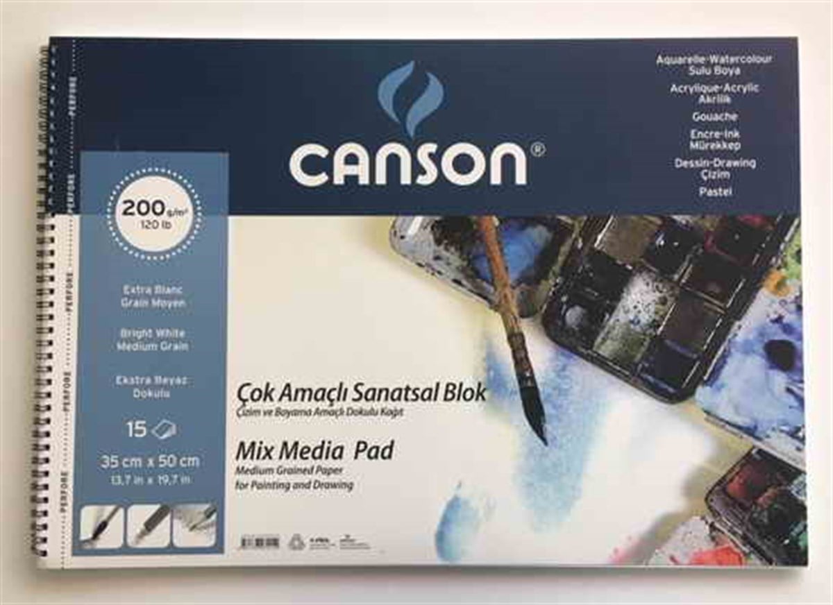 Canson 152535 Finface 35X50 Çok Amaçli Resim Blok 200 Gr 15 Yaprak 