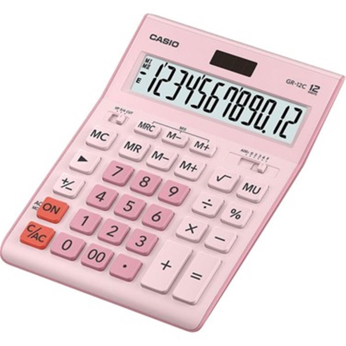 Casio Mx-12B-Pk Hesap Makinesi Masa Üstü 12 Hane Pembe