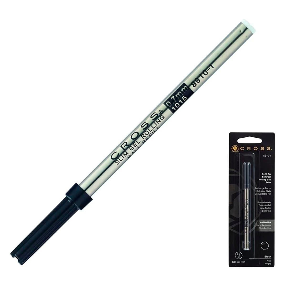 Cross 8910-1 Slim Roller Için Ince Jel Roller Refill Siyah Adet