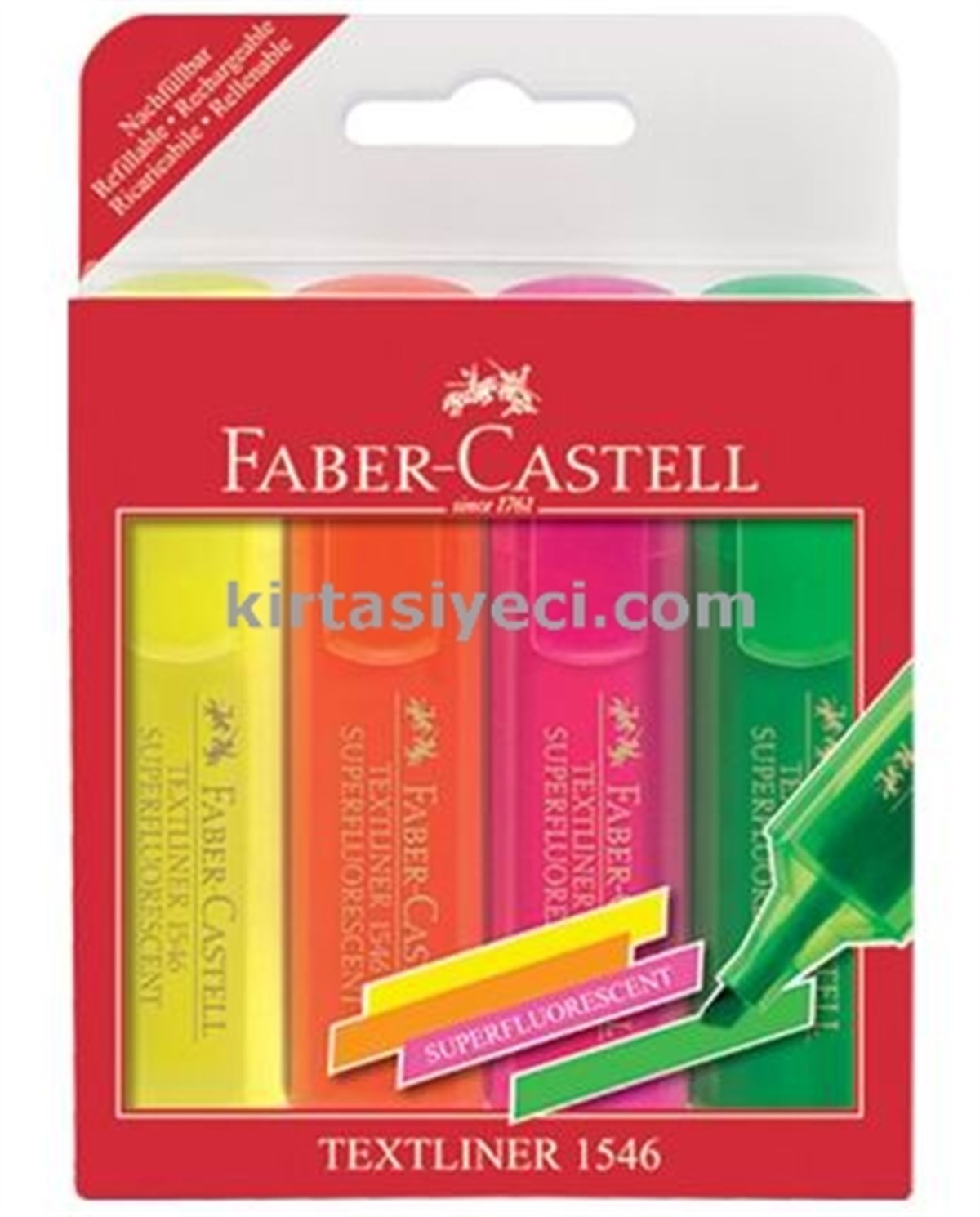 Faber Castell 5038154604 1546 Fosforlu Kalem 4Lü Poset 