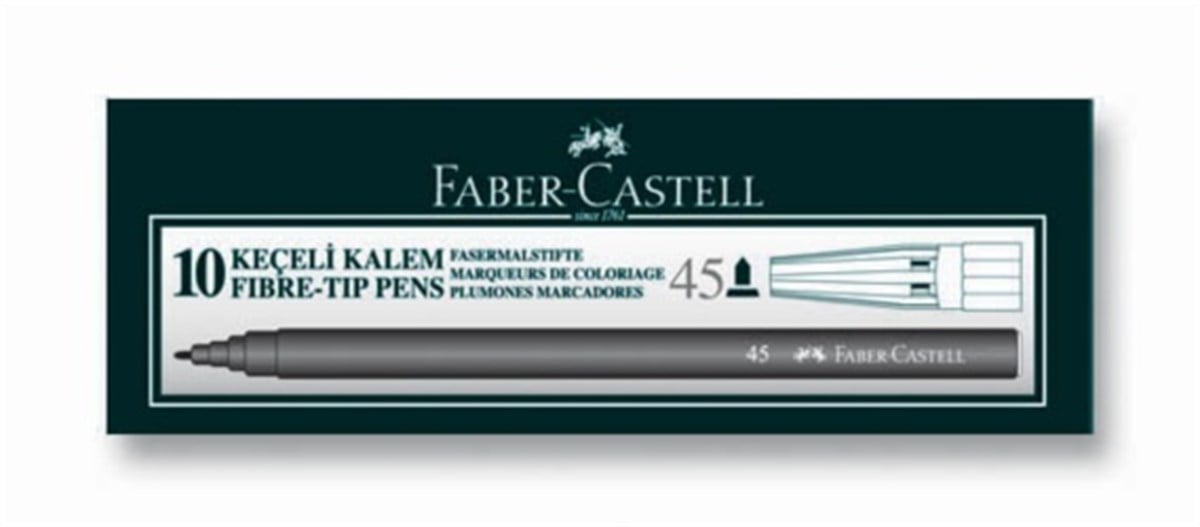 Faber Castell 5061155002  Keçeli Kalem Siyah 10 Lu Paket  