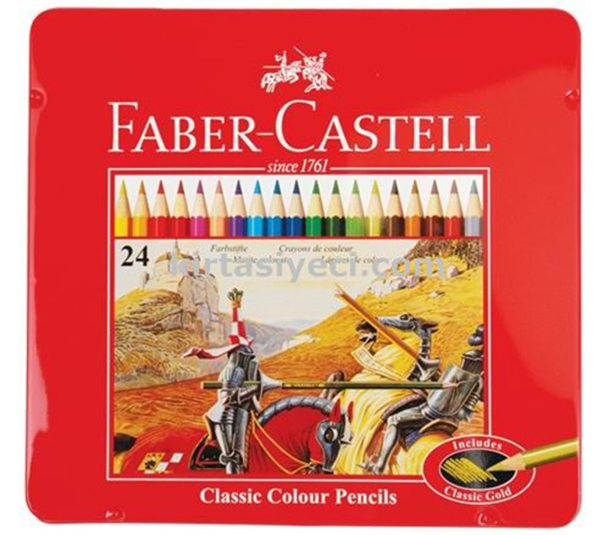 Faber Castell 5170115845 Kuru Boya 24 Renk Metal Kutu  