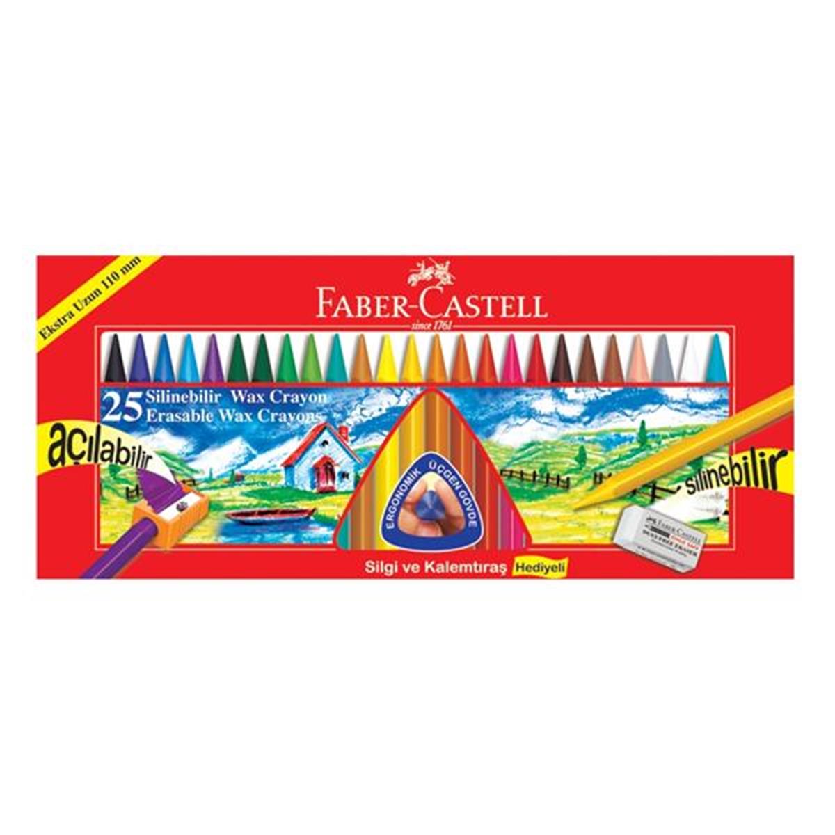Faber Castell 5281122725 Silinebilir Boya Kalemi Wax Grayon 25Li