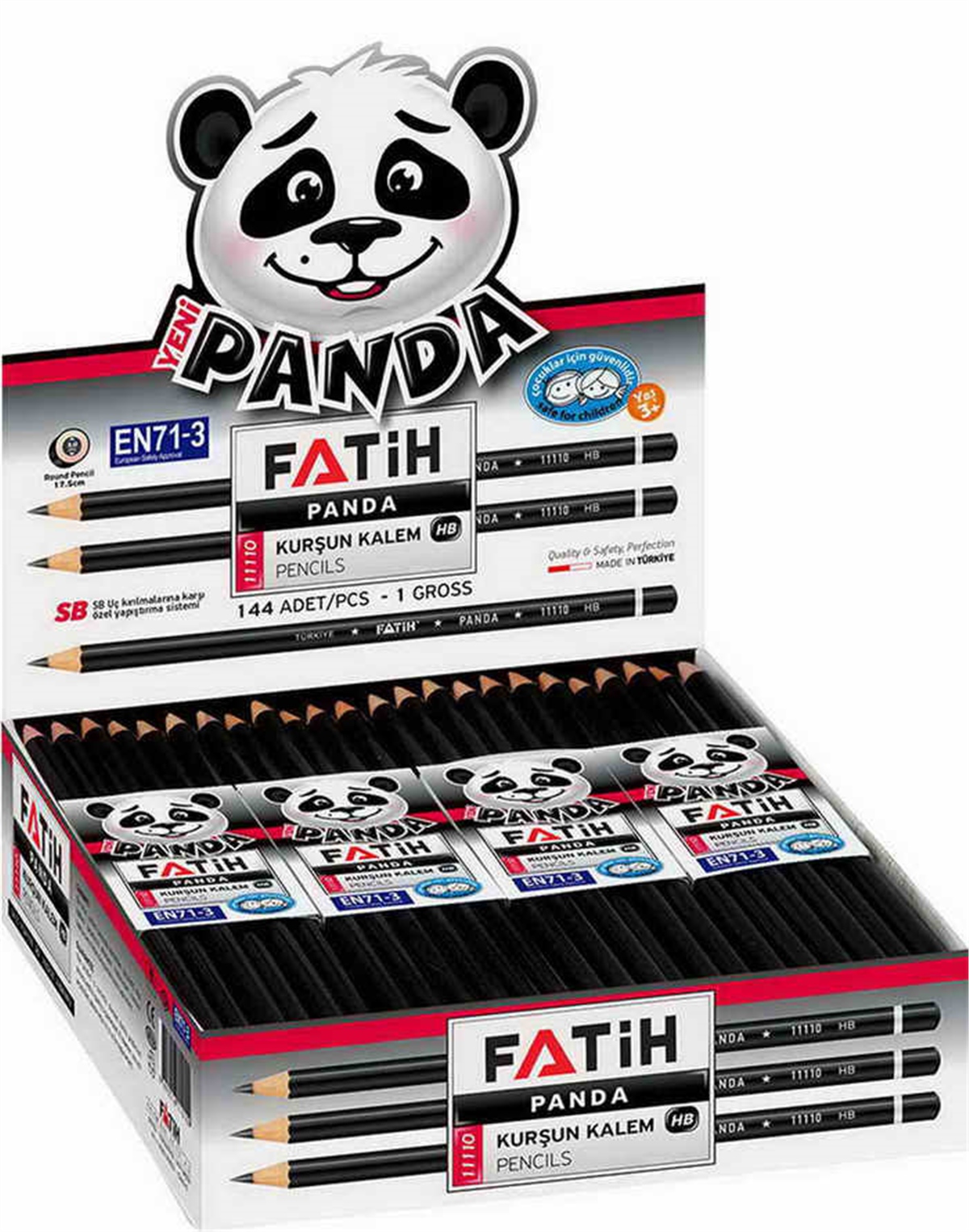 Fatih Fa11110 Mercanli Panda Kursun Kalem 12Li Paket  