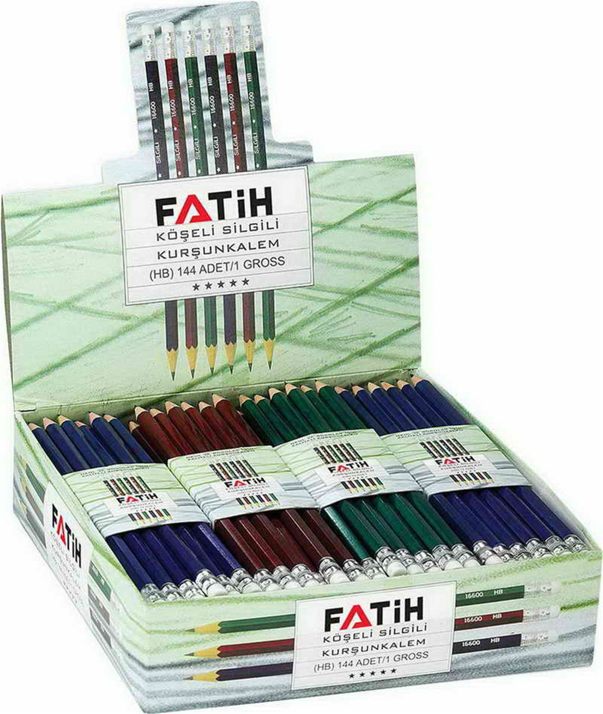 Fatih Fa16600 Köseli Silgili Kursun Kalem 12Li Paket 