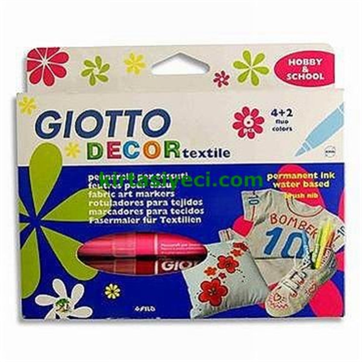 Giotto 494800 Decor Textile Kumas Kalemi 6 Li