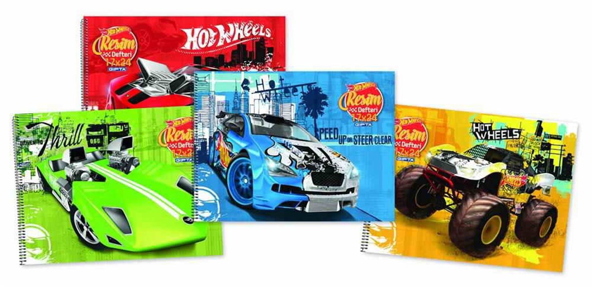 Gipta 3-5437000 Hot Wheels Spiralli Resim Defteri 25X35 15 Yaprak