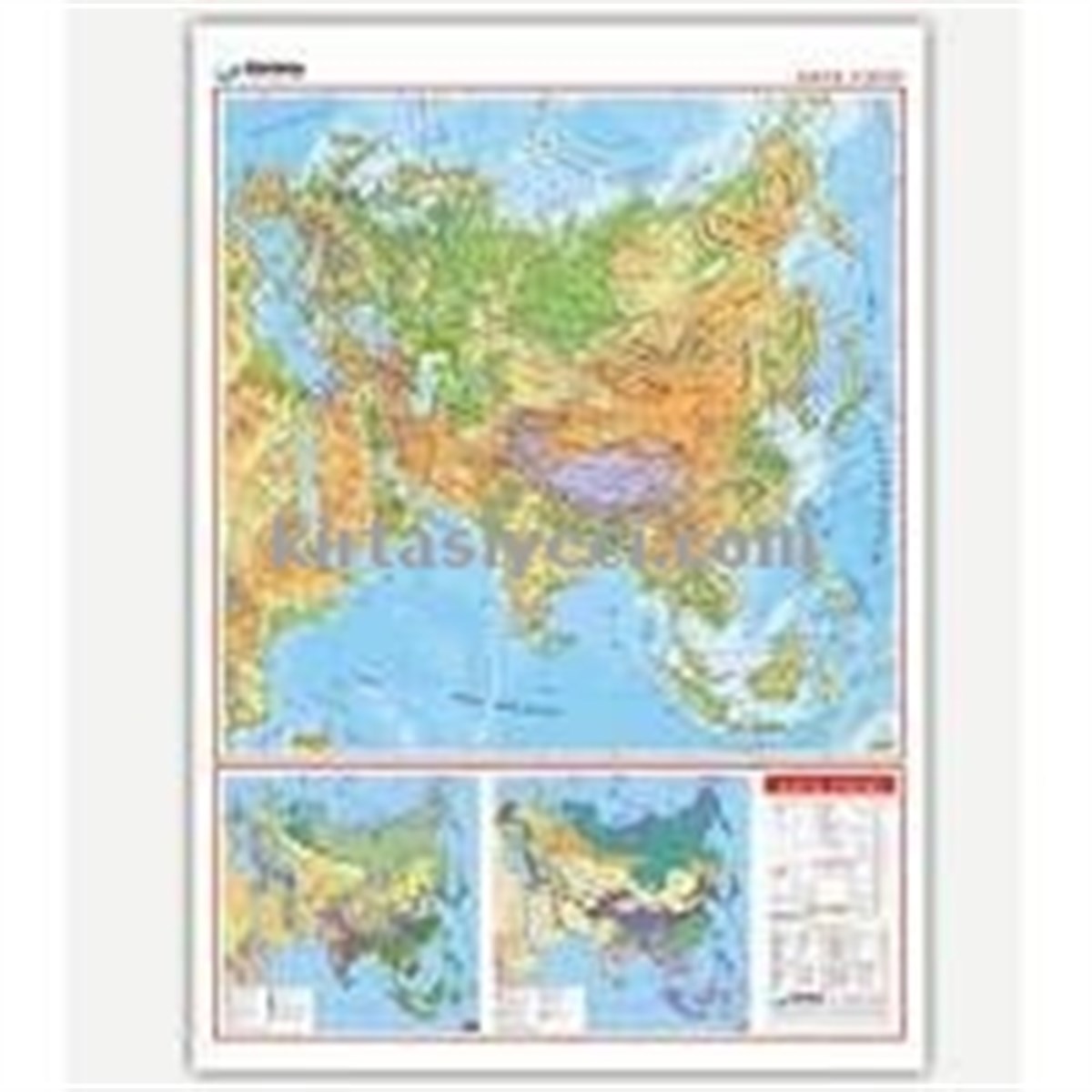 Gürbüz 22053 Asya Fiziki Harita 70Cmx100Cm 