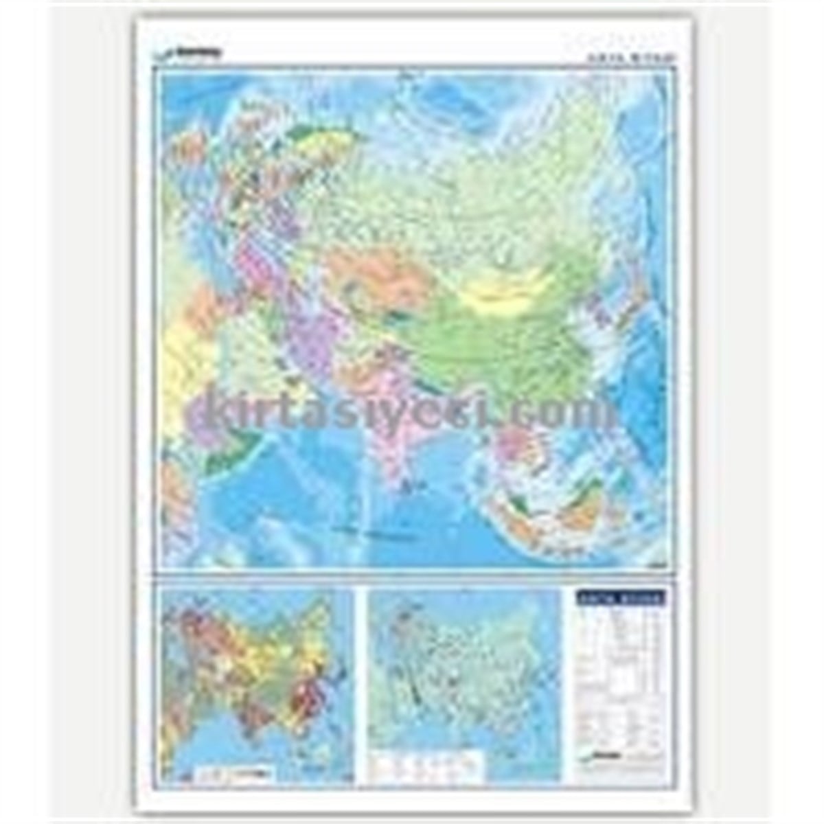 Gürbüz 22063 Asya Siyasi Harita 70Cmx100Cm 
