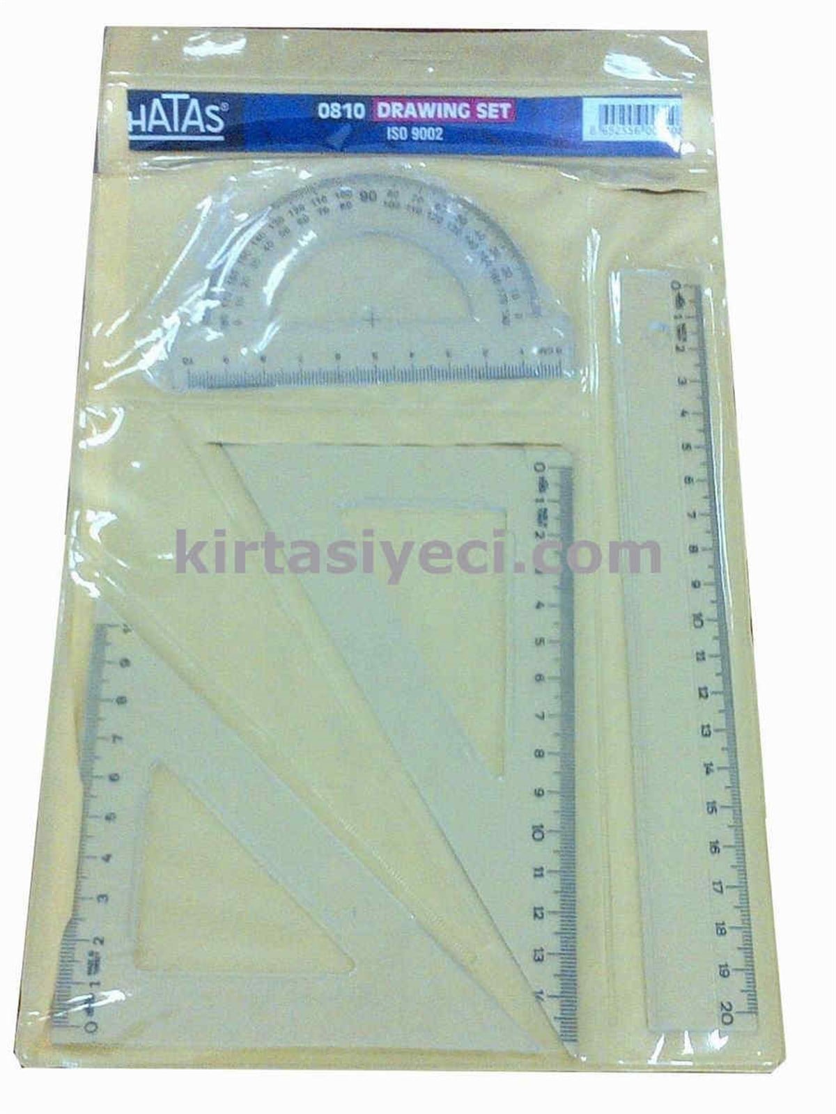 Hatas 810 Küçük Çizim Takimi (Posetli) 20 Cm Cetvelli 