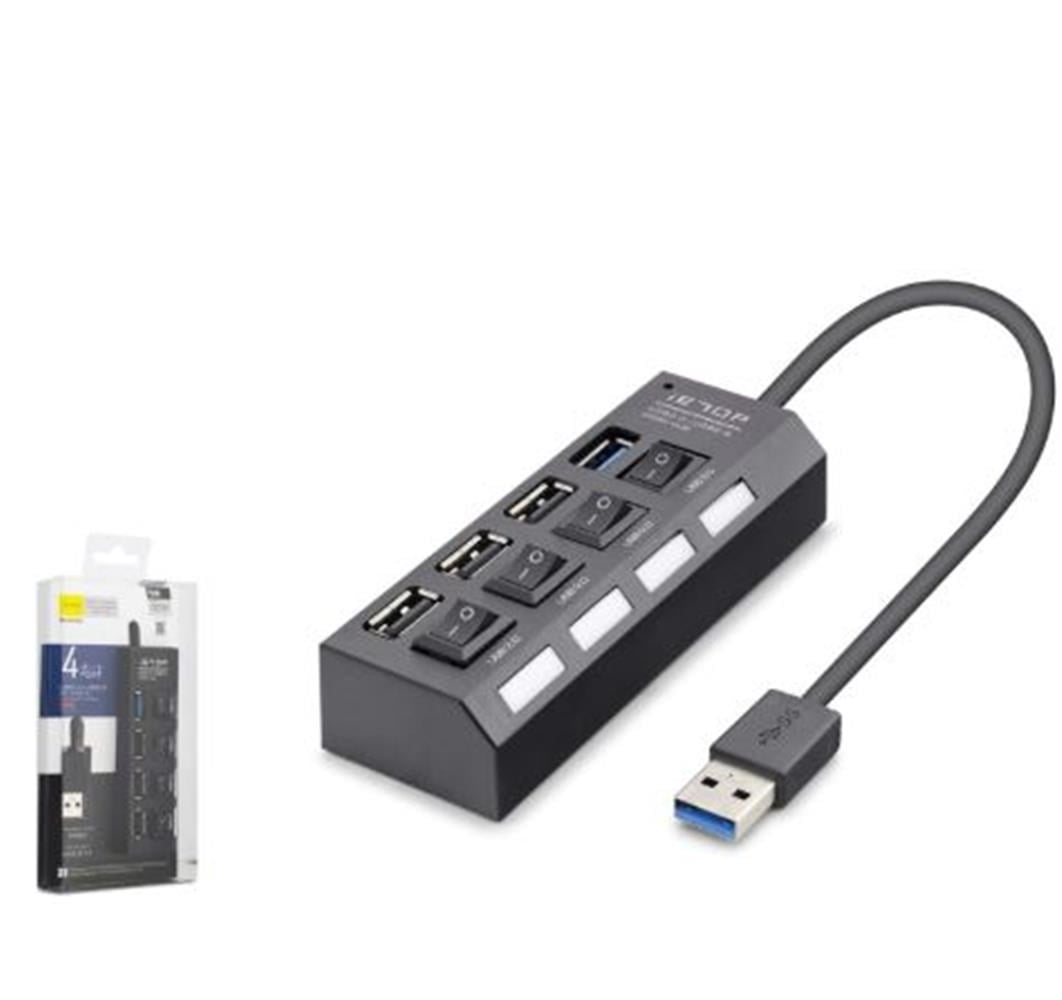 iETOP U3202 USB 3.0 Anahtarlı Hub 4 Port 5 Gbps Siyah