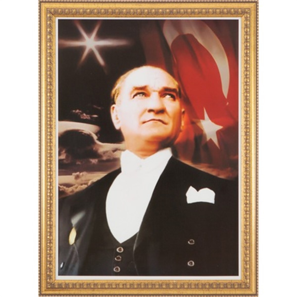 Inter Int-022 50X70 Cm Varakli Çerçeve Duvara Monte Atatürk Portresi
