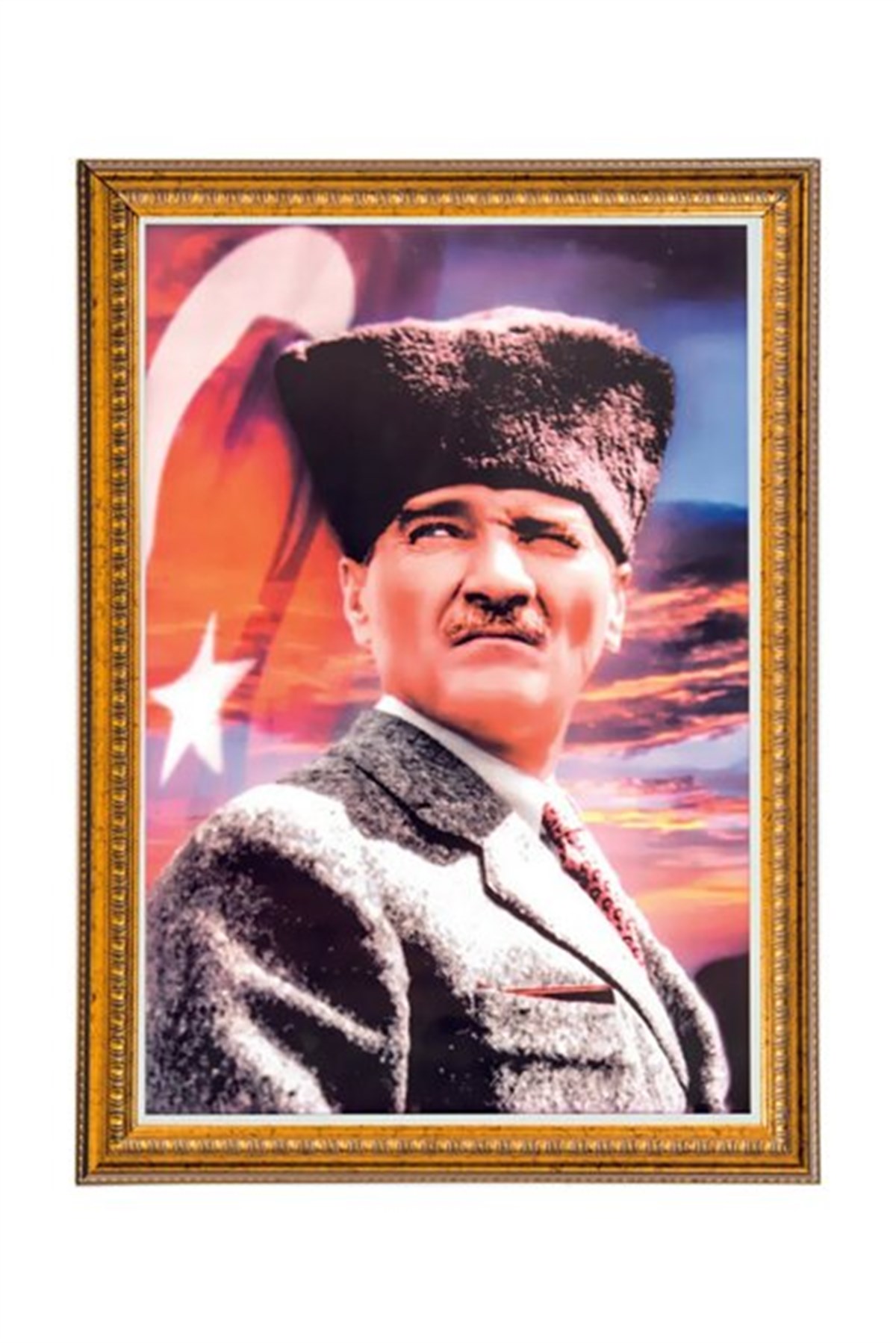 Inter Int-029 50X70 Cm Varakli Çerçeve Duvara Monte Atatürk Portresi