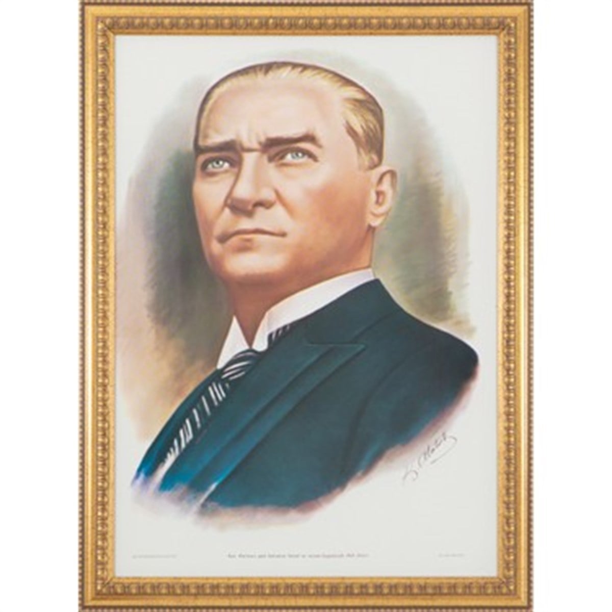 Inter Int-030 50X70 Cm Varakli Çerçeve Duvara Monte Atatürk Portresi