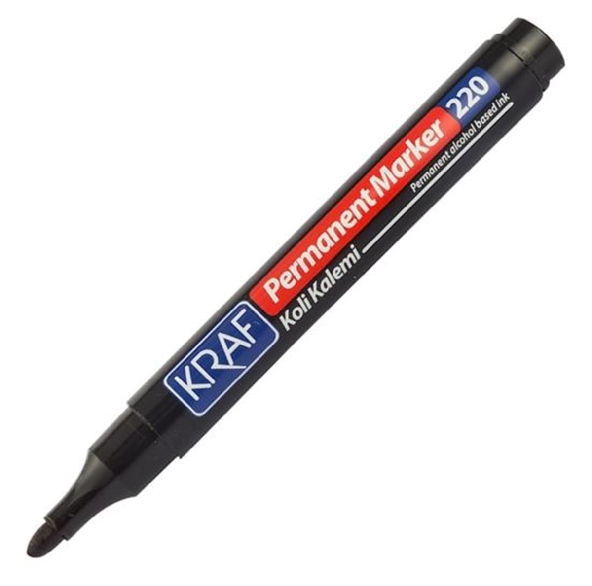 Kraf 220 Permanent Markör Yuvarlak Uç Siyah