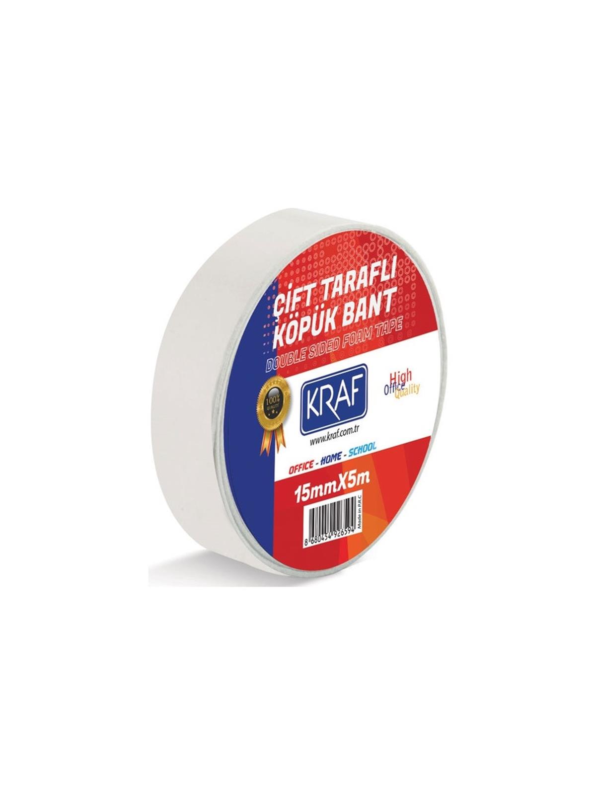 Kraf 5015G Çift Taraflı Köpük Bant 15Mmx5M