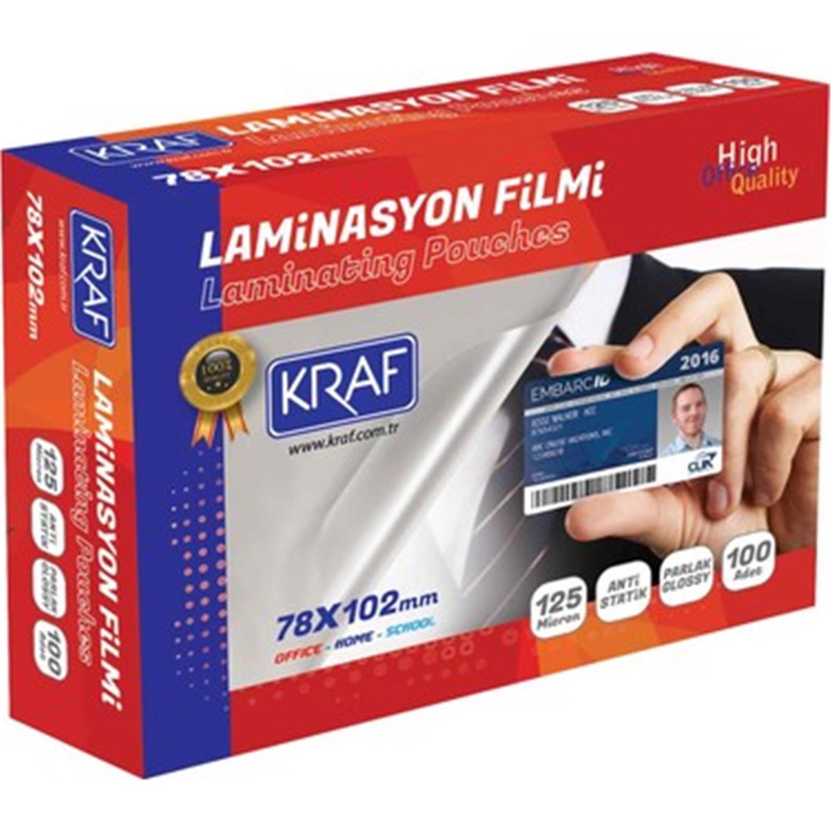 Kraf Laminasyon Filmi 78X102Mm 125Mic 100Lü 2127