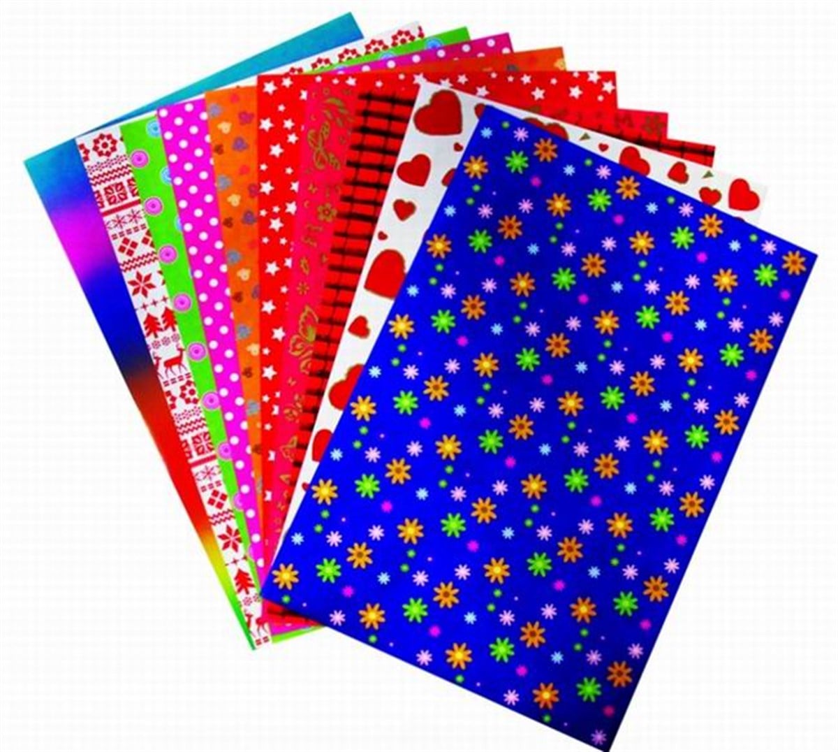 Lino 3814-P Simli Elisi Kagidi 23X33Cm 7 Renk 10Lu Paket 