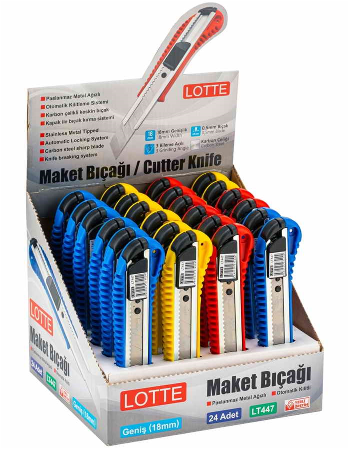 Lotte LT447 Maket Bıçağı Geniş Metal Ağızlı