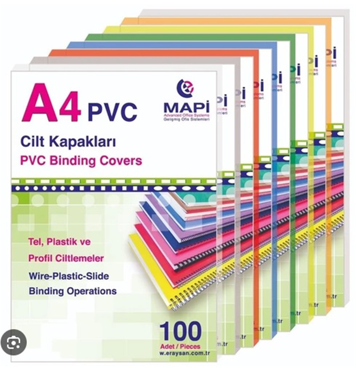 Mapi Cilt Kapağı Plastik Opak A4 160 MIC Siyah 204 02 01 100 Lü Paket