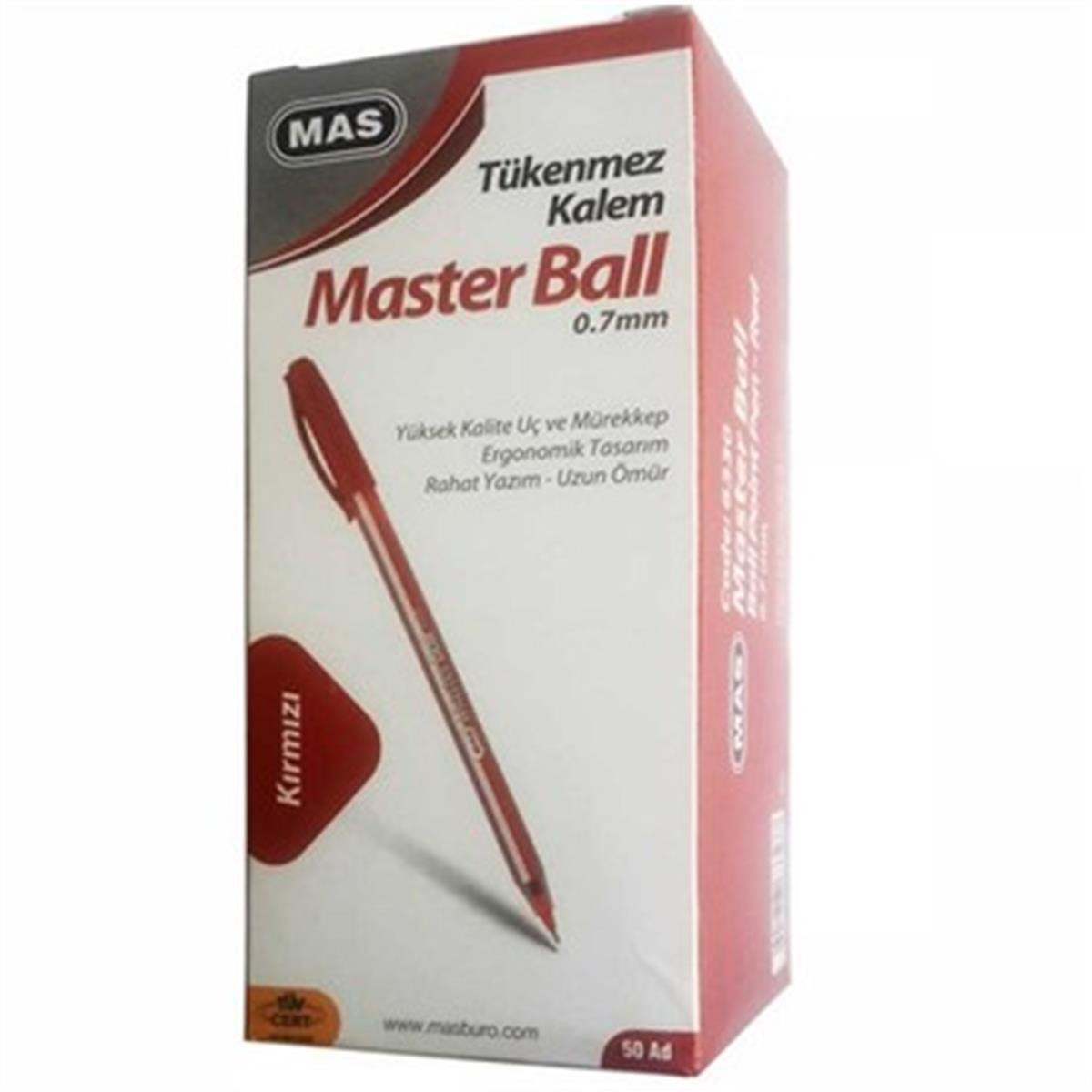 Mas 6330 Master Ball Semijel Tükenmez Kalem Kirmizi Adet