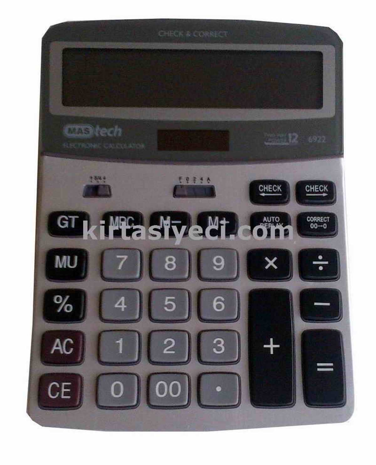 Mas 6922 Hesap Makinesi Ofis Tipi Düzeltmeli Metal Panel 19X14 Cm 