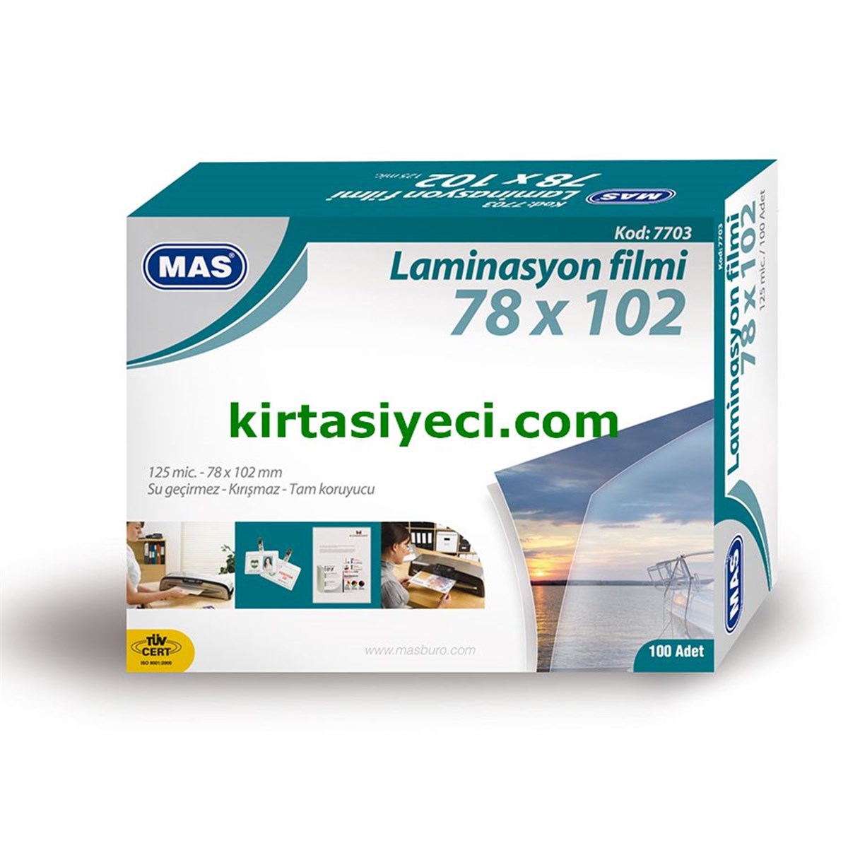 Mas 7703 Laminasyon Filmi 7,8X10,2Cm 125 Micron 100Lü Paket 