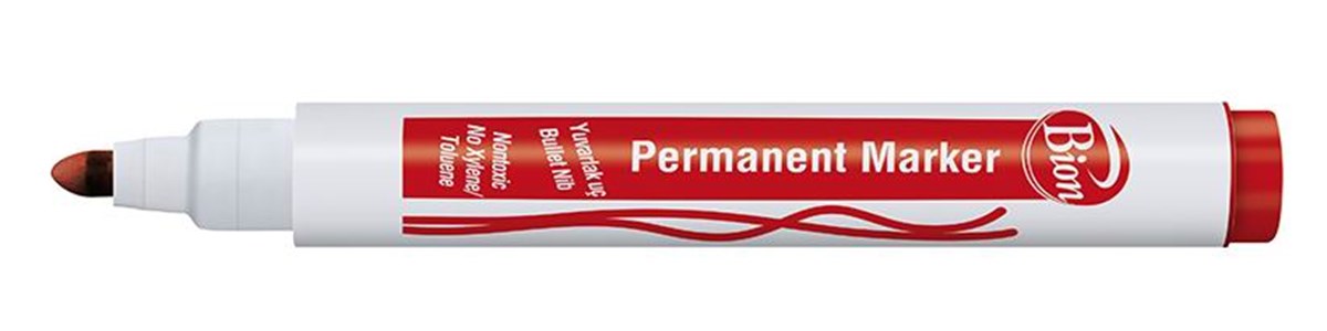 Mas 9175 Bion Permanent Marker Yuvarlak Uç Kirmizi Adet 