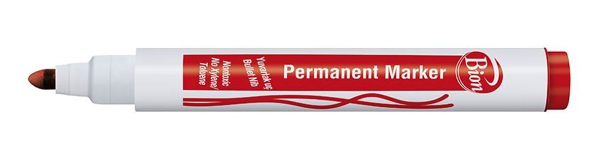 Mas 9177 Bion Permanent Marker Kesik Uç Kirmizi Adet 