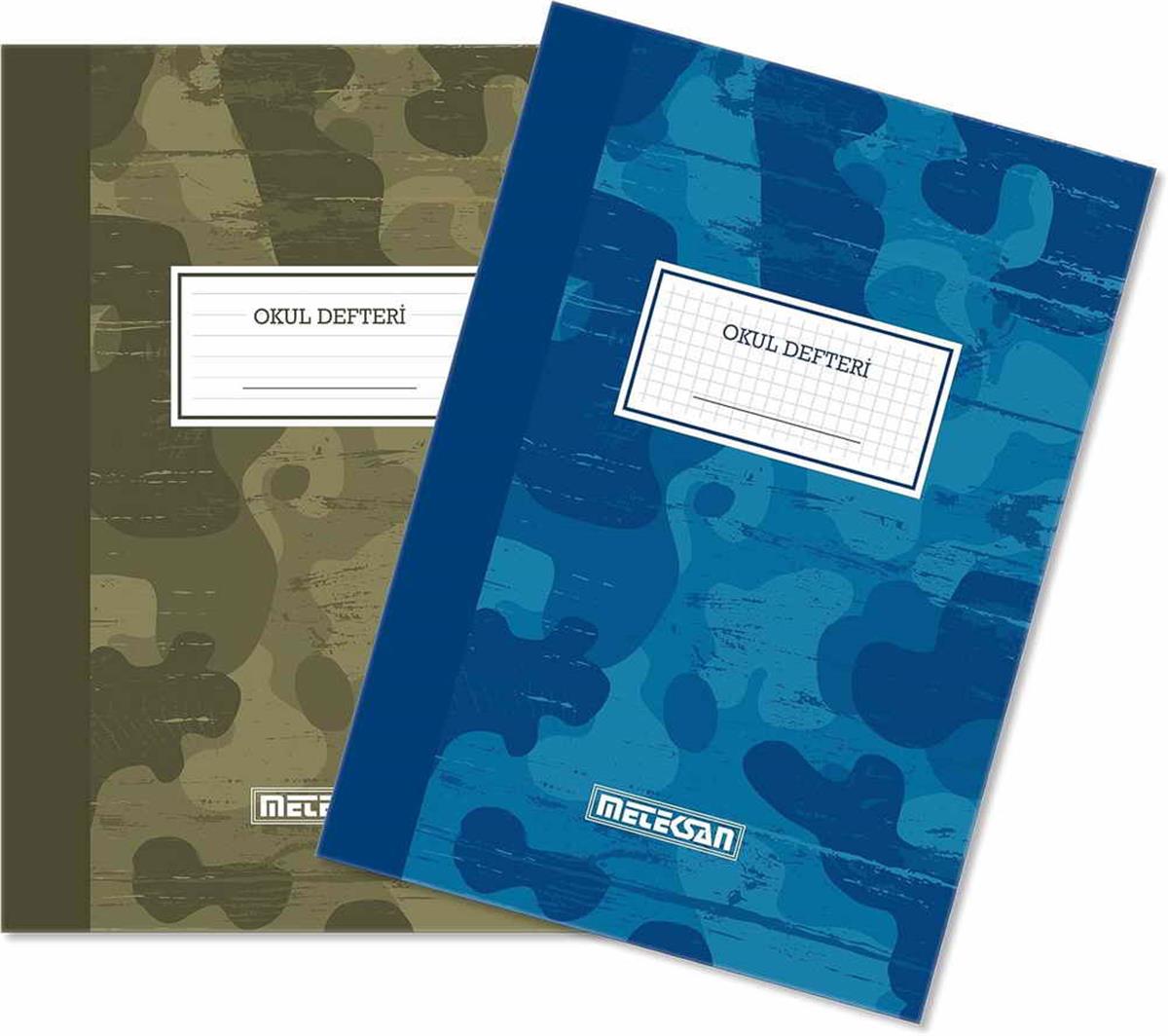 Meteksan Kamuflaj Karton Kapak A4 Defter 60 Yaprak Çizgili Yeşil