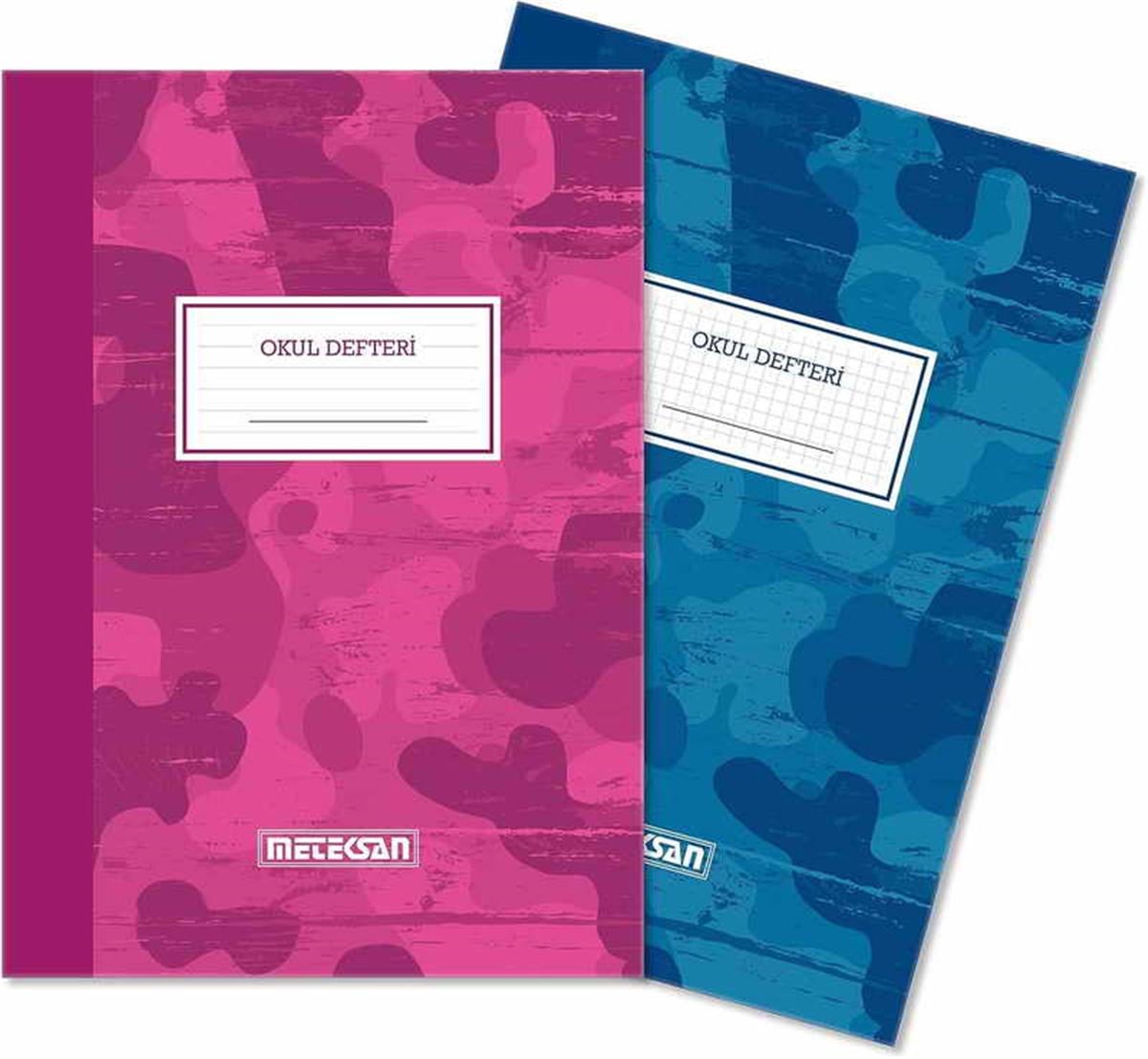 Meteksan Kamuflaj Karton Kapak A4 Defter 80 Yaprak Çizgili Pembe
