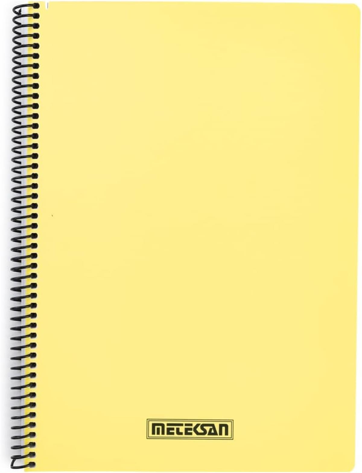 Meteksan Karina Neon Spiralli A4 Defter Çizgili 80 Yaprak Sarı