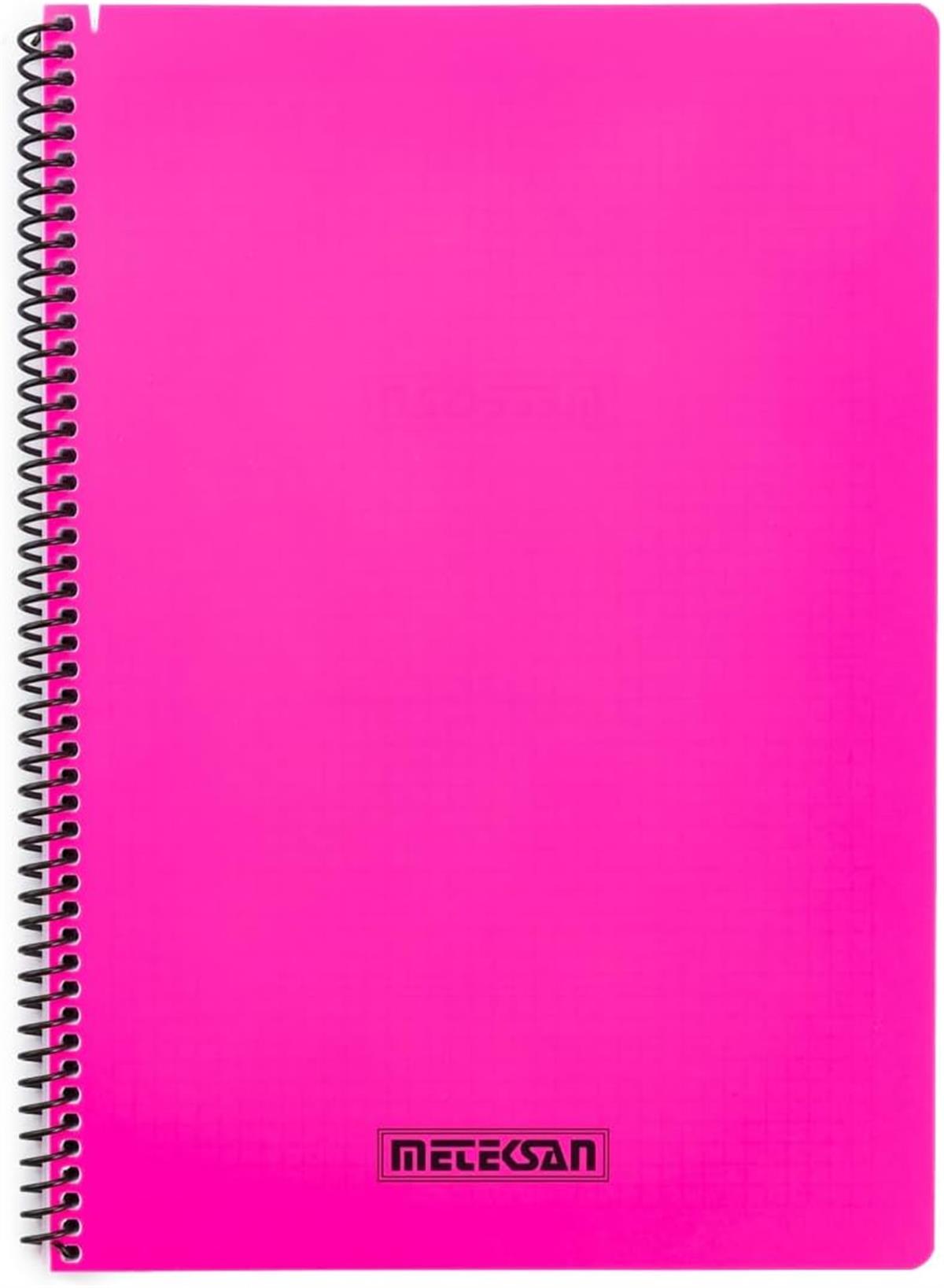 Meteksan Karina Neon Spiralli A4 Defter Çizgili 80 Yaprak Pembe
